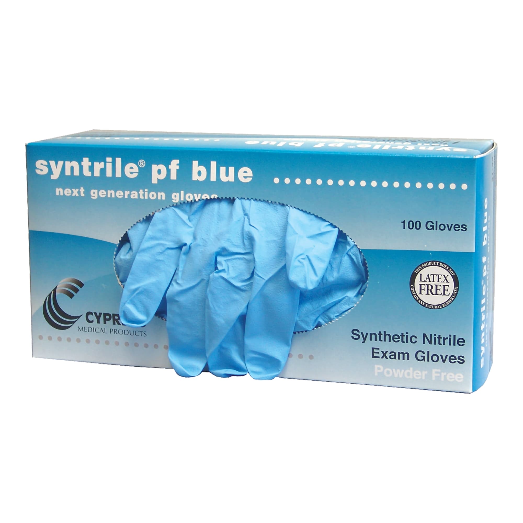 Exam Glove Syntrile® pf X-Large 100 per Box NonSterile Nitrile Standard Cuff Length Fully Textured Blue Not Rated