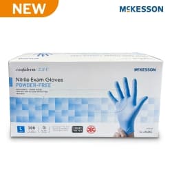 Exam Glove McKesson Confiderm® 2.8 C Large 300 per Box NonSterile Nitrile Standard Cuff Length Textured Fingertips Ocean Blue Chemo Tested / Fentanyl Tested