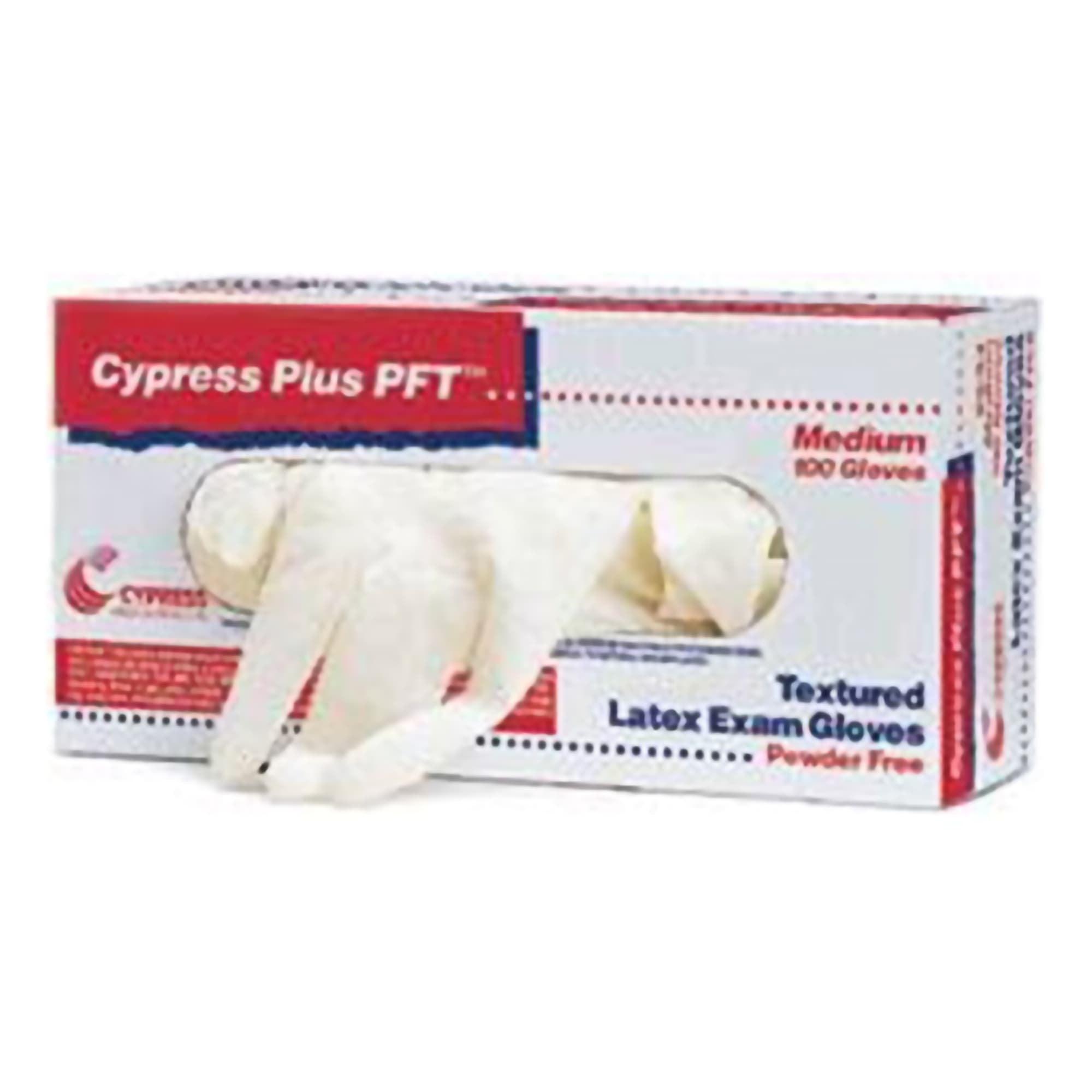 Exam Glove Cypress Plus® PFT Large 100 per Box NonSterile Latex Standard Cuff Length Fully Textured Ivory Not Rated — Large