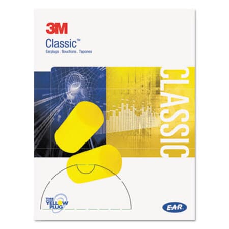 E-A-RClassic Small Earplugs in Pillow Paks, 29 dB NRR, Small, Yellow Cylindrical Plugs, 200 Pairs/Box