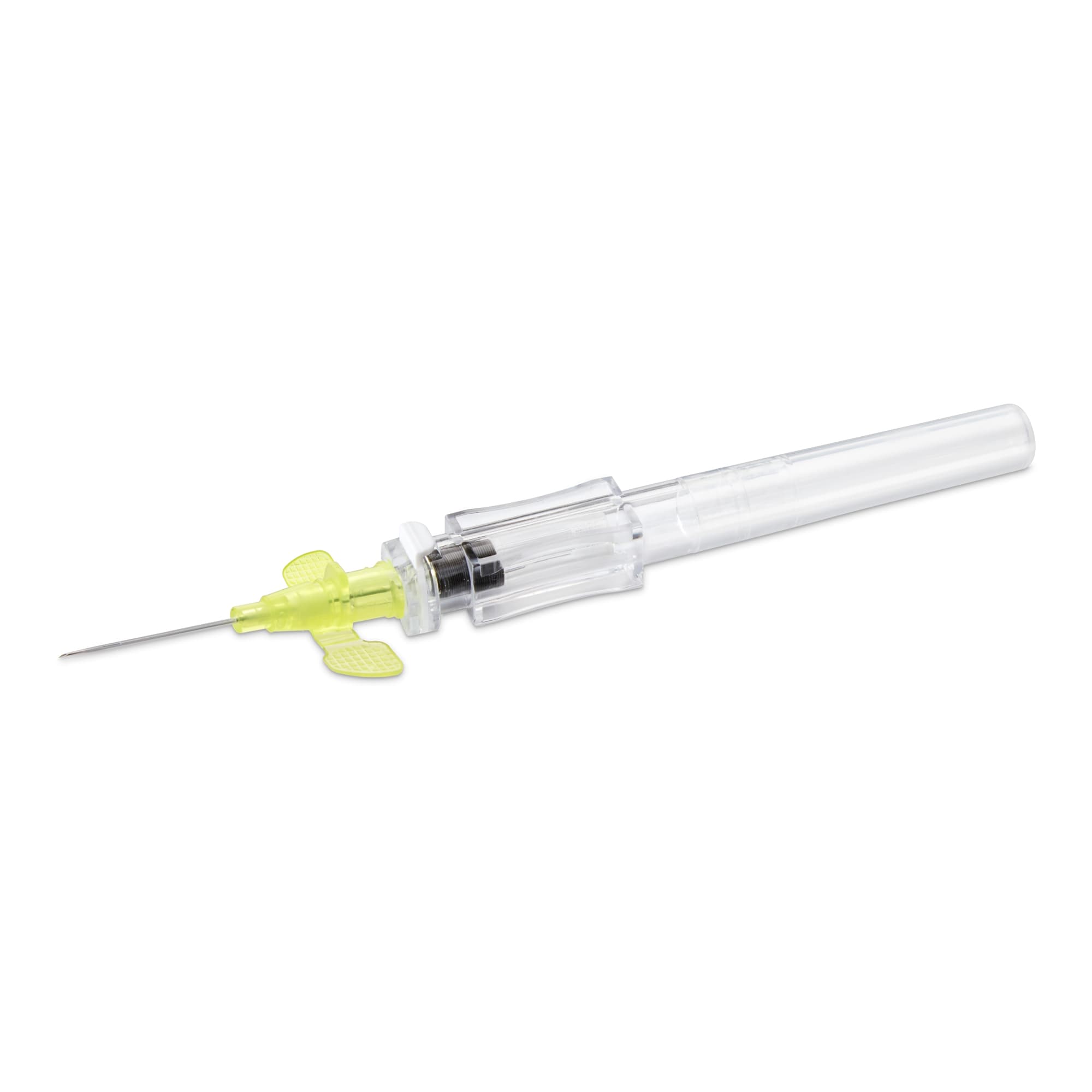 Peripheral IV Catheter McKesson Prevent® R 24 Gauge 3/4 Inch Polyurethane Winged Hub Blood Control Push Button Safety