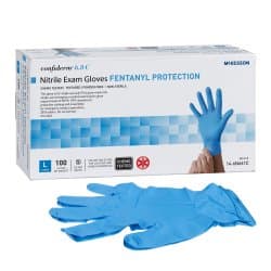 Exam Glove McKesson Confiderm® 6.8C Large 100 per Box NonSterile Nitrile Standard Cuff Length Fully Textured Blue Chemo Tested / Fentanyl Tested — Large